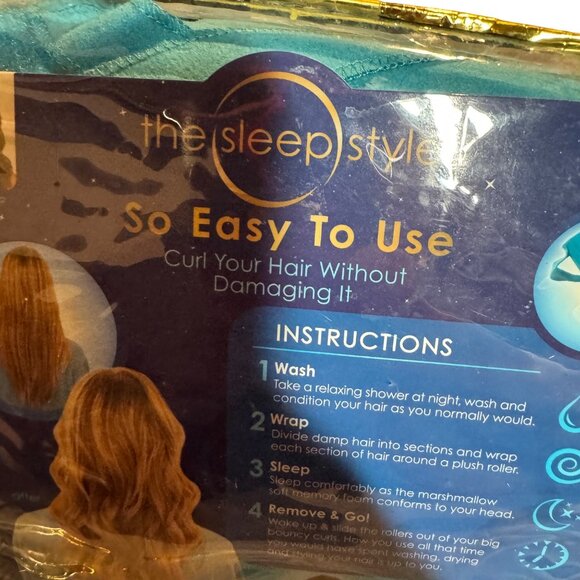 The Sleep Styler Large Curlers Heat-Free Marshmallow Soft Memory Foam For Long/T - Picture 8 of 9